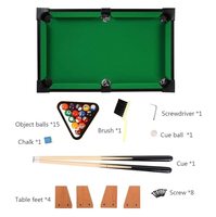 Ensemble de billard miniature personnalisable, table de billard de table avec rails en bois, coussin en coton, queues, billes et triangle - Marque IRIS