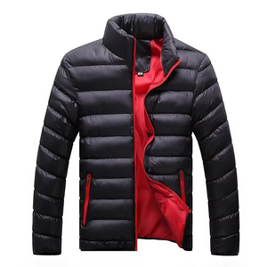 Chaqueta de Plumón Gruesa y Cálida con Capucha y Cuello Alto para Hombre, Chaqueta Acolchada Informal para Exteriores, Chaqueta de Invierno Acolchada para Hombre - Product Image 1