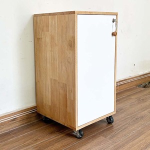 3-<b>Drawer</b> Mobile Personal Locker 40x40x75cm Natural Wood TCN68037 Storage <b>Unit</b> - Product Image 4
