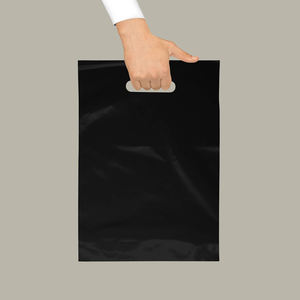 Sacs à provisions réutilisables recyclés de haute qualité découpés à l'emporte-pièce avec logo personnalisé Sacs en plastique avec poignée de marchandise avec impression de logo - Product Image 4