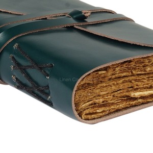 Diario de cuero Vintage hecho a mano, papel de árbol de trapo reciclado 100%, cuaderno espiral ecológico para bocetos, notas, diario, Idea de regalo - Product Image 2