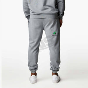 Nueva oferta de diseño de logotipo personalizado Joggers Hombres Chándal Bordado Sudadera con capucha y pantalones de chándal Ropa deportiva de entrenamiento de calentamiento de dos piezas - Product Image 5