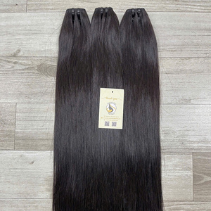 Usine en gros génie trame droite doux vietnamien Remy Extensions de cheveux dentelle et trame Double extrémités dessinées cheveux humains vierges - Product Image 3