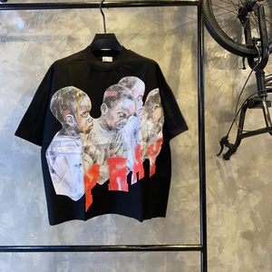 OEM Premium 300gsm French Terry Boxy Fit de gran tamaño Unisex hombres camisetas Streetwear DTG Hip Hop recortada estilo de camiseta - Product Image 5