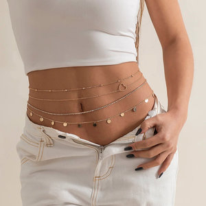 Cadena de Cintura Minimalista de Varias Capas con Diamantes y Perlas, Joyería de Aleación de Moda para Chicas, Regalo para Fiesta de Compromiso - Product Image 2