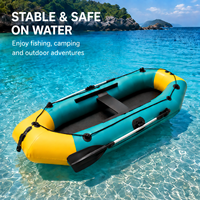 Bateau gonflable portable en PVC avec pagaie en aluminium, siège amovible et sac de transport pour la pêche, le camping et les activités nautiques