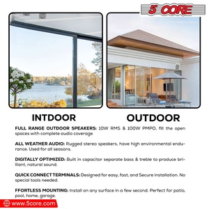 5Core Outdoor <b>Speakers</b> Stereo In Wall 100W Peak Passive Home Audio <b>System</b> - Product Image 4