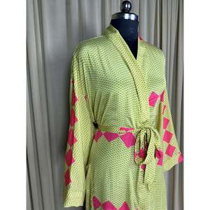 Recycled Silk Sari Women's Kimono Boho Chic Vintage <b>Beach</b> Cover Dress Resort Wear <b>Robe</b> Gypsy House Regal Swimsuit Cover Ups - Product Image 5