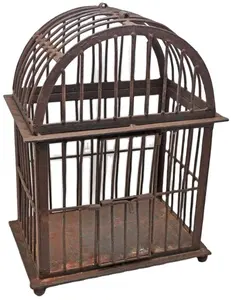 Cage à oiseaux en fer Original vieux fabriqué à la main couleur clipart cage décorative traditionnelle de haute qualité pour intérieur extérieur créatif or