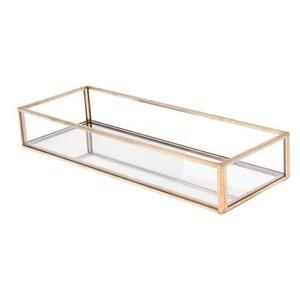 High Quality Brass Glass Serving <b>Tray</b> Elegant Metal Glass <b>Mirror</b> Design for Wedding Decor Economically Priced in Bulk Storage - Product Image 2
