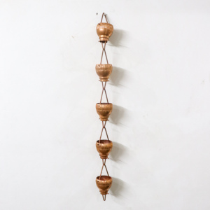 ห่วงโซ่ฝนทำจากทองแดงโลหะโบราณสำหรับตกแต่งสวนในร่มและกลางแจ้งเครื่องประดับที่วางหม้อหลายใบ - Product Image 2