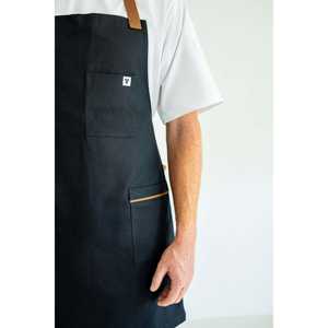 Tablier de barista noir en toile à bretelles croisées pour cafés et restaurants, idéal pour les fêtes de Noël, style Black Coffee Garden - Product Image 5