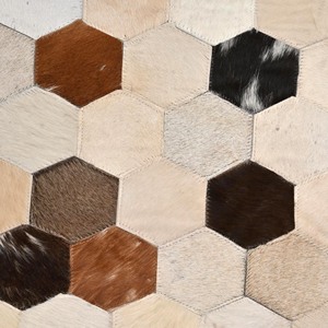 Tapis en cuir fait main de tapis de patchwork de peau de vache naturelle pour le salon - Product Image 4