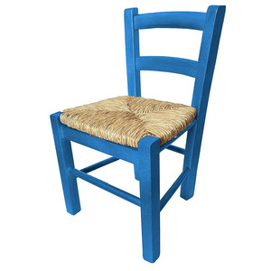 Sedia per adulti e bambini con Design classico realizzato in Italia 30x24x52cm in legno di faggio con seduta in paglia intrecciata - Product Image 1