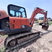 Mini-excavatrice Doosan DX60 d'occasion, 6T, sur chenilles, hydraulique, pour travaux de terrassement, prix avantageux, machine d'occasion d'origine, prête à l'emploi