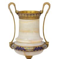 Vase à fleurs en marbre blanc avec base en laiton, fait main, écologique, décoration moderne de luxe pour la maison