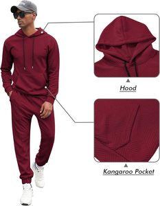 ชุดวอร์มผู้ชายแบบมีฮู้ดสองชิ้น คุณภาพสูง สำหรับฤดูหนาว ผ้าคอตตอน 100% ทรงโอเวอร์ไซส์ รับสั่งทำ สำหรับขายออนไลน์ - Product Image 3