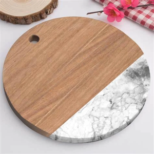เขียงหินอ่อนแท้พร้อมไม้รูปทรงกลมทนทานและทนต่อการตัด - Product Image 3