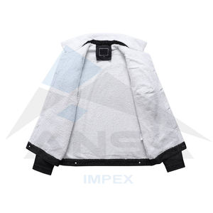 Vestes en jean en gros pour hommes, grande poche, couleur unie, décontractée, belle veste de travail pour hommes, veste en jean - Product Image 2