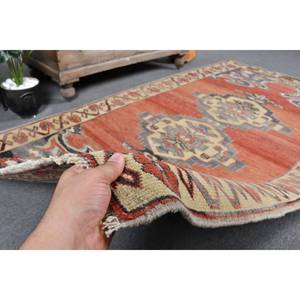Tapis Vintage Turc Grand Rectangle 3.9 X 6.7ft Classique Rouge Beige Abstrait Patchwork Laine Latex pour Adolescents Couloir Utilisation - Product Image 3