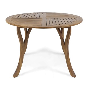 Table à manger ronde d'extérieur en bois d'acacia au design moderne et portable avec cadre pour la plage, l'hôtel et la durabilité. - Product Image 3
