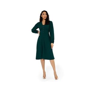 Abito Midi Marcy da Donna Leota Verde Taglia S - Stile Svasato in Tessuto Crepe Lavabile con Vita Naturale - Product Image 1