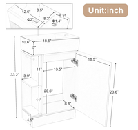 Armoire de salle de bain en bois massif de chêne, style Shaker, design moderne, écologique, imperméable, résistante à l'humidité, portes à fermeture douce