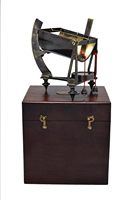 Boussole nautique antique Pointeur Cadran Outil de navigation maritime vintage Boîte en bois en laiton pour décoration de bureau Articles cadeaux