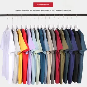 Camiseta de peso pesado Camiseta con estampado personalizado 180 Gsm Camiseta para hombre Camiseta extragrande en blanco para hombre - Product Image 2