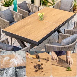 Ensemble de salle à manger de jardin de luxe moderne pour 8 personnes, extensible, nouveau design, <span class=keywords><strong>table</strong></span> et chaises en <span class=keywords><strong>aluminium</strong></span> pour terrasse - Product Image 5