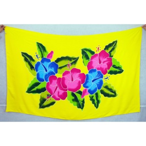 Pareos Hawaianos Pintados a Mano 100% Rayón de Alta Calidad, Ropa de Playa Personalizada al por Mayor, Islas del Pacífico Asiático HPSU006-03-180 - Product Image 1