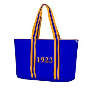 Sigma Gamma Rho กระเป๋าโท้ทของผู้หญิงทำโลโก้ตามสั่งวัสดุผ้าใบแฟชั่นชนิดเปิดปิดและซับในผ้า - Product Image 1