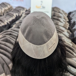 REGENT Main Attachée Trame Hommes Mono Front Lace Toupet Naturel Vague Droite Remy Cheveux en Gros Stock Disponible - Product Image 6