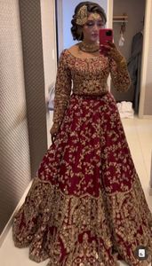 STYLISH-EMBROIDERY on <b>RED</b>-BRIDAL-<b>BLOUSE</b>,LEHENGA & DUPATTA WITH EMBELLISHED CRYSTAL GLASS BEADS,STONE,DABKA WORK for WEDDING=2024 - Product Image 2