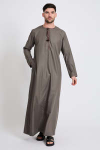 Thobe/Thawb tradicional azul marino hombres Jubbah bordado Ramadan Thobe Robe islámico para Adultos-Para Eid disponible en línea - Product Image 4