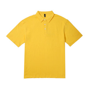 Bright Yellow Polo Shirt Soft Cotton Fabric <b>Classic</b> Design Comfortable Short Sleeve Daily Fashion Wear - Product Image 1