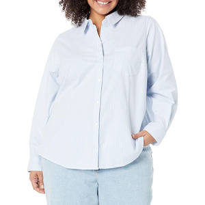 Vente chaude respirant femmes chemises habillées personnalisé Slim Fit boutons plaine manches longues solide motif vêtements d'été chemises - Product Image 6