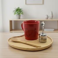 Ensemble de tasses à café/thé compactes de style nordique en porcelaine émaillée durable de qualité supérieure 3459461Rset-0.3 avec infuseur