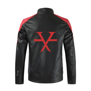 Giacca in pelle Slim Fit T6X con colletto rialzato rosso e nero per abbigliamento da corsa per moto e Auto - Product Image 6