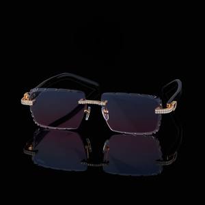 Lunettes de soleil carrées hip-hop en argent sterling 925 entièrement serties de diamants moissanite pour homme, bijoux tendance, vente chaude - Product Image 3