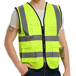 Gilet de sécurité haute visibilité réfléchissant en polyester/coton pour hommes, vêtements de travail, anti-poussière, construction, gilet de sécurité pour hommes - Product Image 2