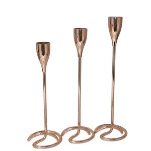 Porte-bougie en fer de grande qualité, finition cuivre élégante, décoration de table moderne, lot de 2, décoration d'accent pour la maison et la salle à manger - Product Image 2