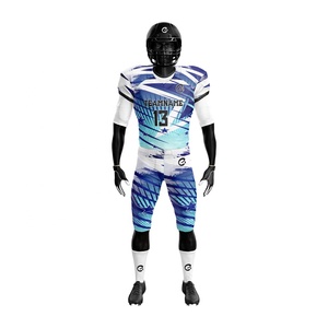 Ensemble d'uniformes de football américain pour hommes adultes, conçu sur mesure, avec sublimation, pantalon intégré - Spandex/Polyester/Maille, séchage rapide, plus - Product Image 2