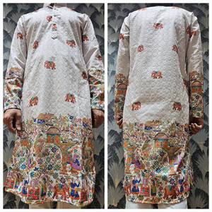 Kurta ดั้งเดิมที่มีการพิมพ์ด้วยงานปักโดย fabzone ขายส่งผู้ส่งออก - Product Image 4