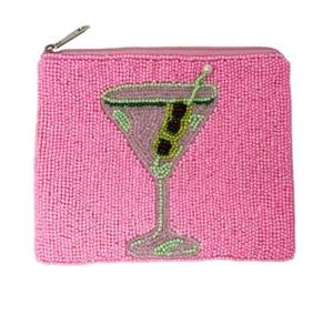 Portefeuille de pochette à monnaie en perles de rocaille de couleur rose bel accessoire à la mode avec des caractéristiques d'accessoires à la mode - Product Image 1