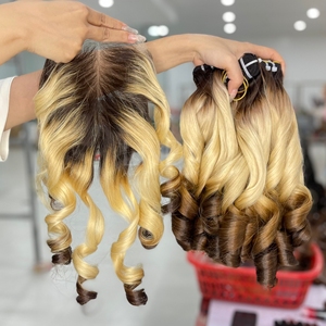 Extensiones de cabello humano vietnamita con textura hinchable de color personalizado, cabello humano real de buena calidad - Product Image 3