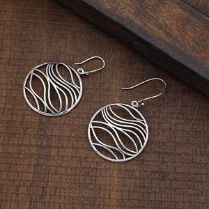 Pendientes colgantes de alambre fino de Plata de Ley 925 al por mayor, joyería llamativa con diseño de cebra y Mandala ondulado para regalo de fiesta de boda - Product Image 6