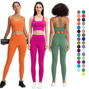 Ensembles de vêtements de yoga GYM Fitness avec logo personnalisé Leggings évasés de yoga pour femmes sexy - Product Image 1