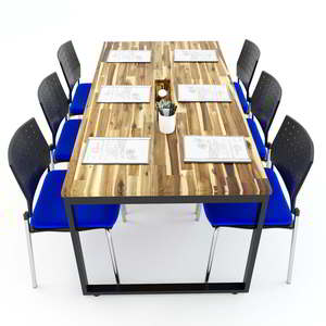 Acacia Wood Industrial Conference <b>Table</b> 90x180cm Modern Design for <b>Office</b> & Hotel - Product Image 3