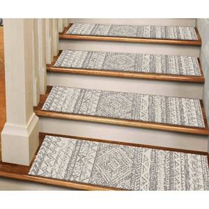 Tapis imprimé à motifs ethniques gris - Moderne, personnalisé, antidérapant, Gobelin - Product Image 3